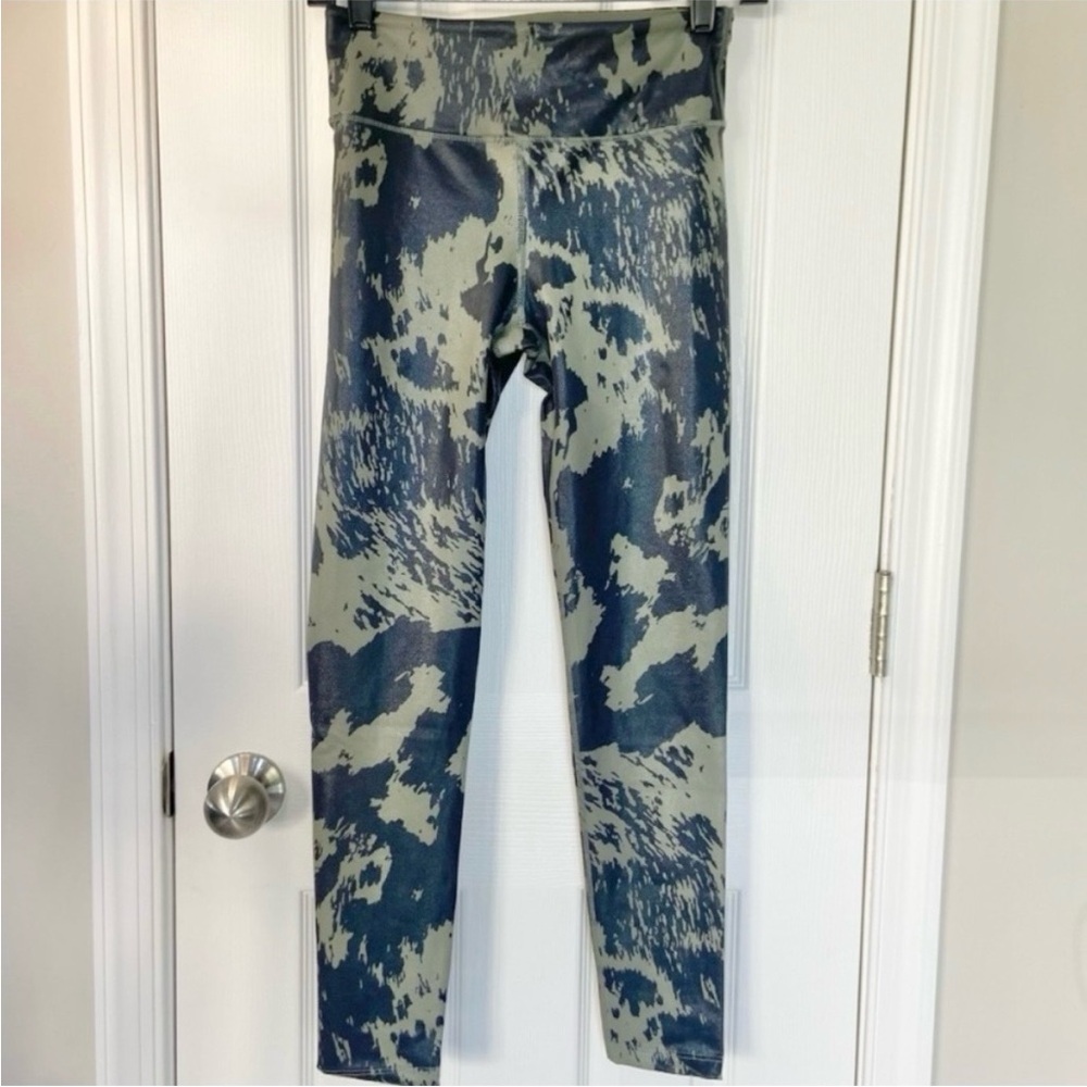 Noli Gloss Leggings Cow Print Army Green Black Size Small